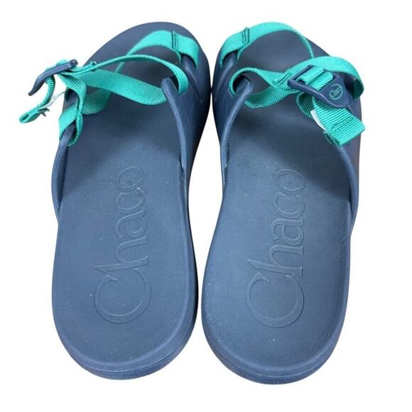 Chaco Chillos Slide Navy Green Mens Sandals Sporty Summer Shoes Flip Flops sz 14 main image 15